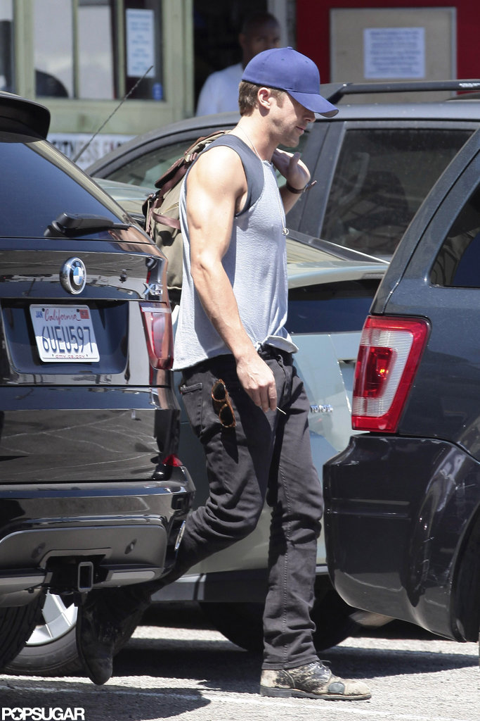 Ryan Gosling went to the gym in LA. Ryan Gosling went to the gym in LA.