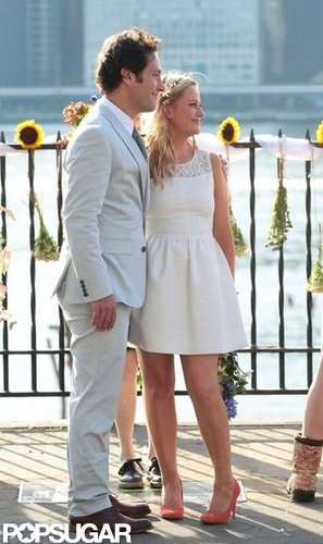 Amy Poehler Gets Close With Pal Paul and Son Archie on Set Amy Poehler Gets Close With Pal Paul and Son Archie on Set