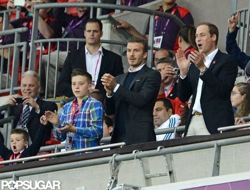 David and Brooklyn Beckham Support Team GB With Prince William David and Brooklyn Beckham Support Team GB With Prince William
