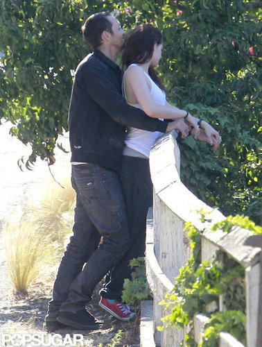 Rupert Sanders hugged Kristen Stewart from behind.
Rupert Sanders hugged Kristen Stewart from behind.