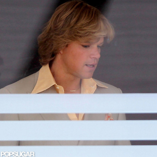 Matt Damon wore his hair blond and feathered. Matt Damon wore his hair blond and feathered.
