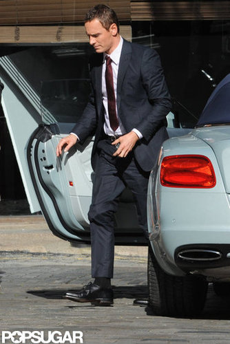 Brad Pitt Debuts a Shiner on Set With Michael Fassbender Brad Pitt Debuts a Shiner on Set With Michael Fassbender