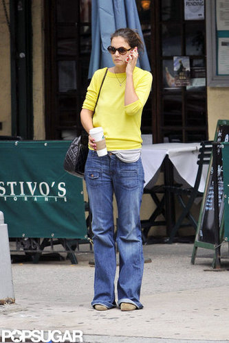 Katie Holmes chatted on her cell.
Katie Holmes chatted on her cell.