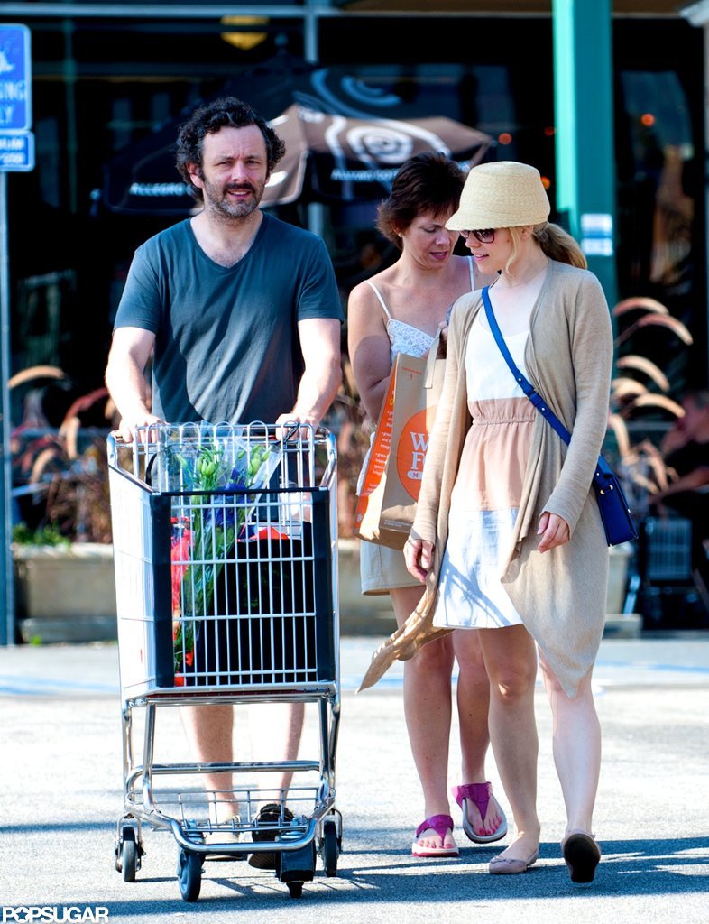 Michael Sheen pushed a grocery cart outside Whole Foods. Michael Sheen pushed a grocery cart outside Whole Foods.