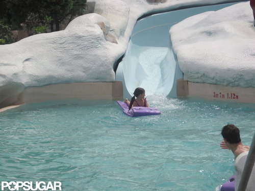 Shirtless Tom Cruise Splashes Around at a Water Park With Suri Shirtless Tom Cruise Splashes Around at a Water Park With Suri
