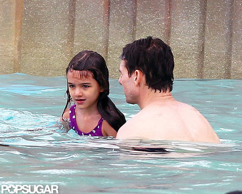 Suri Cruise and Tom Cruise swam around.
Suri Cruise and Tom Cruise swam around.