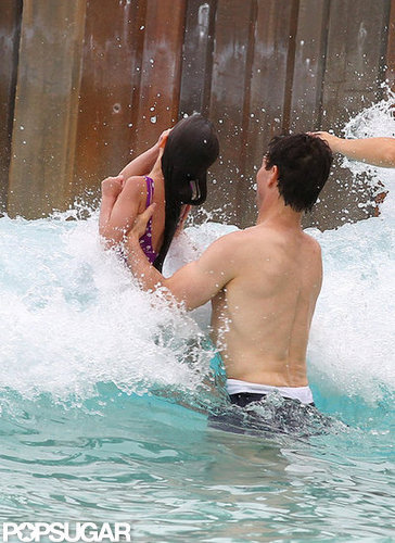 Shirtless Tom Cruise Splashes Around at a Water Park With Suri Shirtless Tom Cruise Splashes Around at a Water Park With Suri