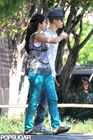 Justin Bieber and Selena Gomez held hands on the set of her movie Parental Guidance Suggested. Justin Bieber and Selena Gomez held hands on the set of her movie Parental Guidance Suggested.