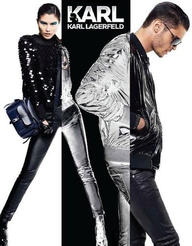 Slick black and silver combos rule for Karl by Karl Lagerfeld.
Slick black and silver combos rule for Karl by Karl Lagerfeld.
