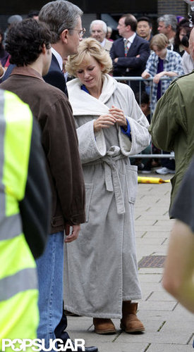 Naomi Watts wore a robe on set.
Naomi Watts wore a robe on set.