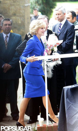 Naomi Watts wore a blue suit to play Princess Diana.
Naomi Watts wore a blue suit to play Princess Diana.