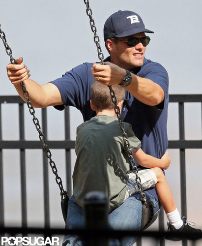 Jack Moynahan joined Tom Brady on the swings.
Jack Moynahan joined Tom Brady on the swings.