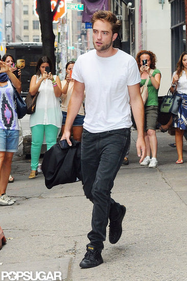 Robert Pattinson Wearing White Tee in NYC