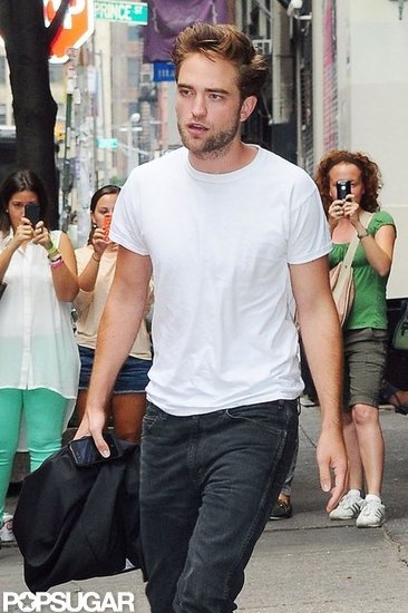 Robert Pattinson Wearing White Tee in NYC