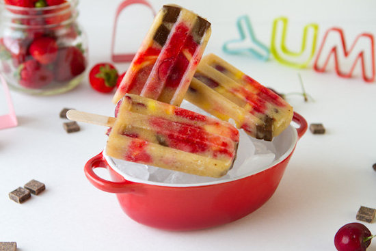 Cool down with a vegan banana split popsicle. This fruity treat is sure to be a hit with the kids — and adults.
Cool down with a vegan banana split popsicle. This fruity treat is sure to be a hit with the kids — and adults.