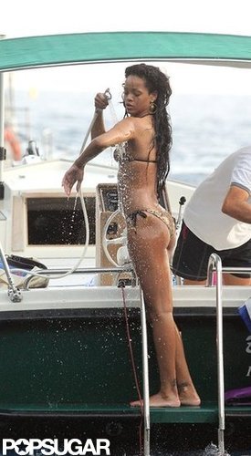 Rihanna rinsed off after snorkeling in the South of France in July.
Rihanna rinsed off after snorkeling in the South of France in July.