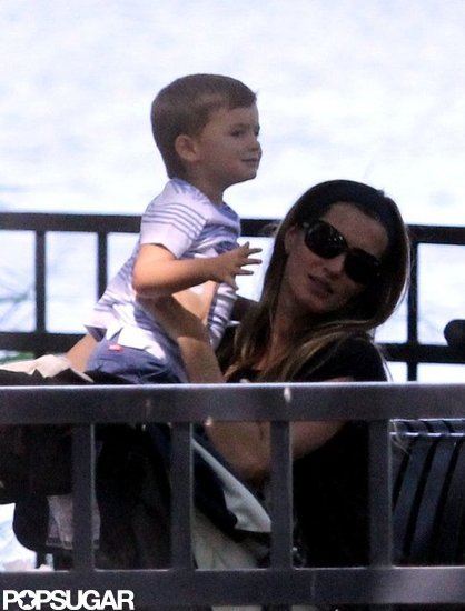 Gisele Bundchen and Ben had a play-date at the park.
Gisele Bundchen and Ben had a play-date at the park.
