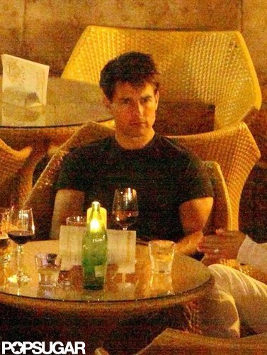A disheveled and tired-looking Tom Cruise had a late night drink with friends at a bar in Hvar.
A disheveled and tired-looking Tom Cruise had a late night drink with friends at a bar in Hvar.