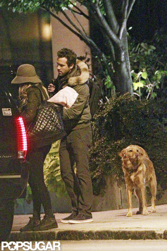 Blake Lively and Ryan Reynolds were spotted in Boston with Ryan's dog Baxter in October 2011.
Blake Lively and Ryan Reynolds were spotted in Boston with Ryan's dog Baxter in October 2011.