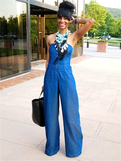 Strapless Denim Jumpsuit