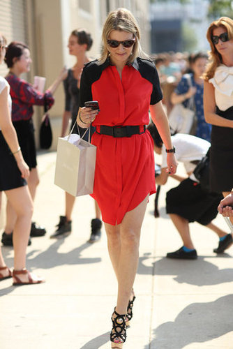 A poppy-red livened up this simple silhouette — as did a pair of cutout heels.
Source: Greg Kessler
A poppy-red livened up this simple silhouette — as did a pair of cutout heels.
Source: Greg Kessler