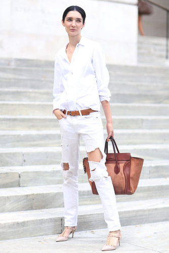 Ripped jeans played off the classics in this menswear-inspired, all-white mix.
Source: Greg Kessler
Ripped jeans played off the classics in this menswear-inspired, all-white mix.
Source: Greg Kessler
