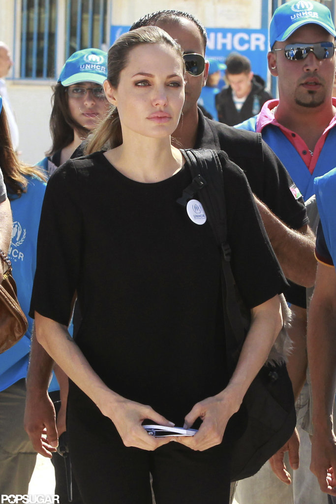 Angelina Jolie was in Jordan to visit the Al Zaatari refugee camp. Angelina Jolie was in Jordan to visit the Al Zaatari refugee camp.