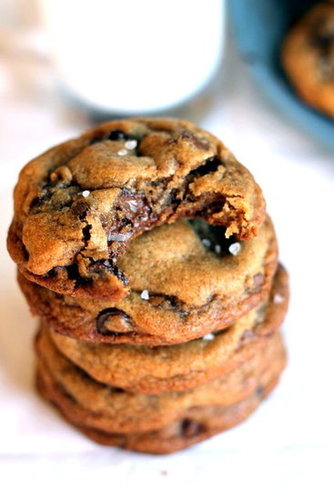 Nutella-Stuffed Brown Butter + Sea Salt Chocolate Chip Cookies