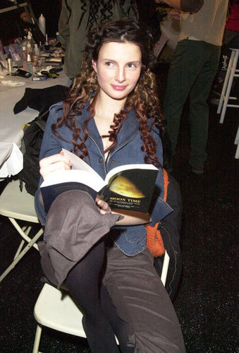 Moon Time: The Art of Harmony with Nature and Lunar Cycles by Johanna Paungger and Thomas Poppe was this model's book of choice during Mercedes-Benz Fashion Week for Fall 2003 collections.
Moon Time: The Art of Harmony with Nature and Lunar Cycles by Johanna Paungger and Thomas Poppe was this model's book of choice during Mercedes-Benz Fashion Week for Fall 2003 collections.