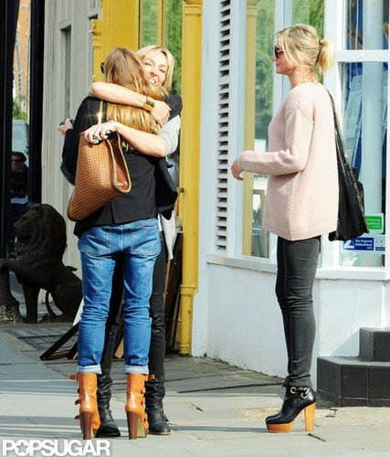 Cameron Diaz and Stella McCartney greeted a friend.
Cameron Diaz and Stella McCartney greeted a friend.