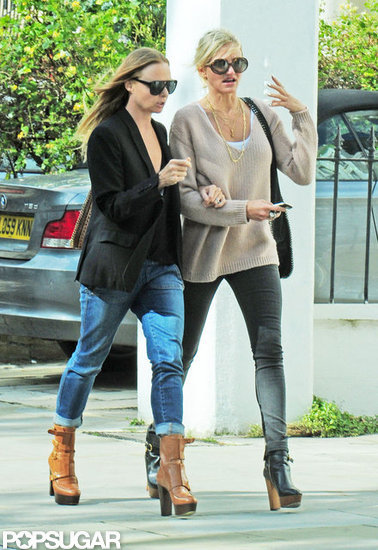 Cameron Diaz and Stella McCartney wore matching boots. Cameron Diaz and Stella McCartney wore matching boots.