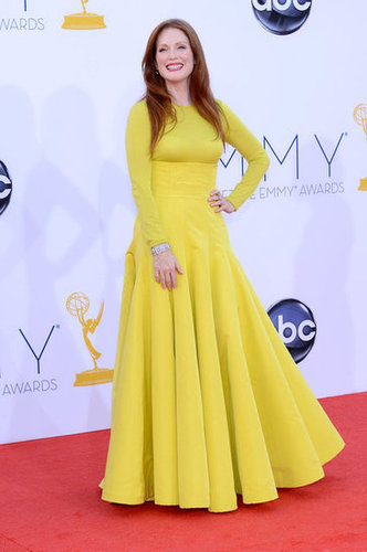 Julianne Moore, mom to Caleb and Liv, stepped out in yellow Dior for the Emmy Awards.
Julianne Moore, mom to Caleb and Liv, stepped out in yellow Dior for the Emmy Awards.