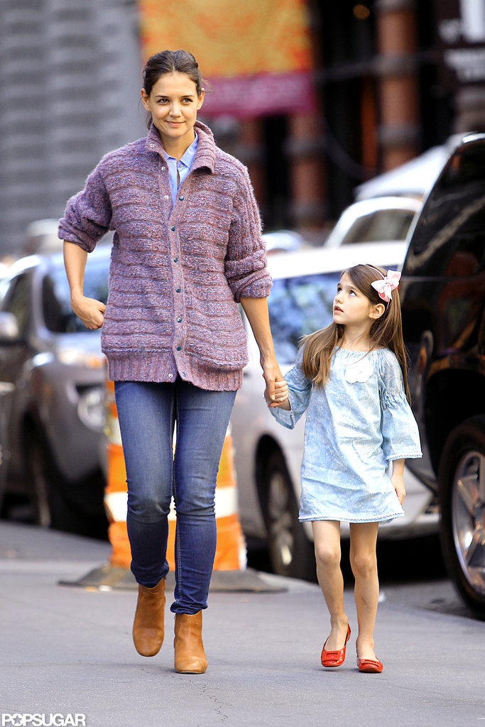 Suri Cruise held mom Katie Holmes's hand for a day out in NYC.
Suri Cruise held mom Katie Holmes's hand for a day out in NYC.