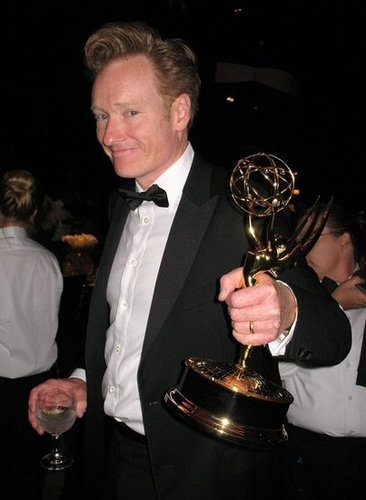 Conan O'Brien showed off his trophy in 2007.
Conan O'Brien showed off his trophy in 2007.