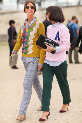 Old-school sweaters upped the cool factor on both of these styles.
Old-school sweaters upped the cool factor on both of these styles.