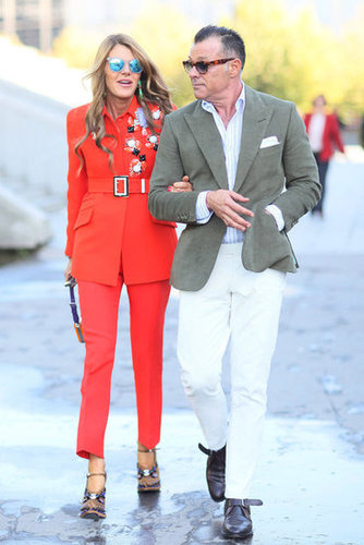 Anna Dello Russo played it bold in head-to-toe tangerine.
Anna Dello Russo played it bold in head-to-toe tangerine.