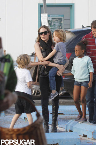 Angelina Jolie stepped out in France with her kids.
Angelina Jolie stepped out in France with her kids.