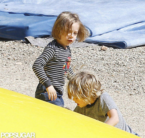 Angelina, Shiloh, Zahara, Pax, and the Twins Bounce Around at a Park! Angelina, Shiloh, Zahara, Pax, and the Twins Bounce Around at a Park!