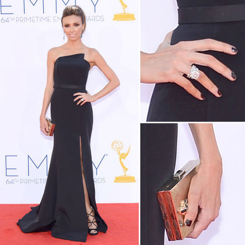 Pictures of Giuliana Rancic in Ramona Cerveza dress on the red carpet at the 2012 Emmy Awards