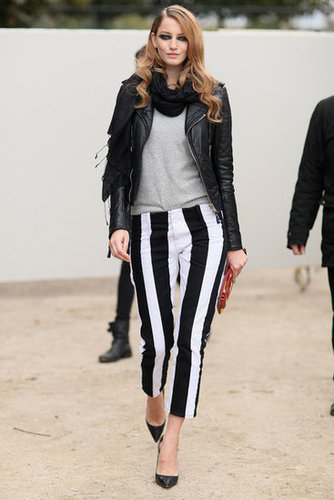 Nothing says you're a master of monochromatics like wide, black-and-white, vertical stripes on your trousers.
Nothing says you're a master of monochromatics like wide, black-and-white, vertical stripes on your trousers.