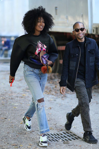 Proof that you can still play it casual and cool, even at Fashion Week. Julia Sarr-Jamois kept cool in a sweatshirt and distressed denim.
Proof that you can still play it casual and cool, even at Fashion Week. Julia Sarr-Jamois kept cool in a sweatshirt and distressed denim.