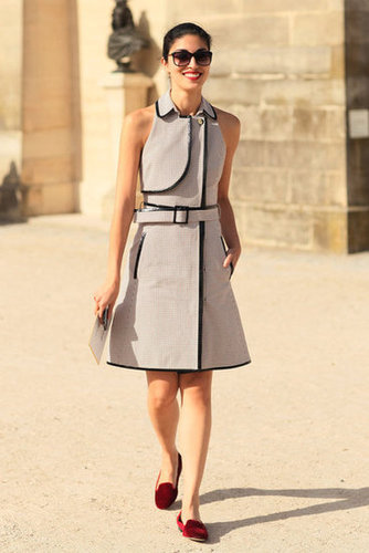 Caroline Issa was the picture of polish in a trench-style dress and burgundy loafers.
Caroline Issa was the picture of polish in a trench-style dress and burgundy loafers.