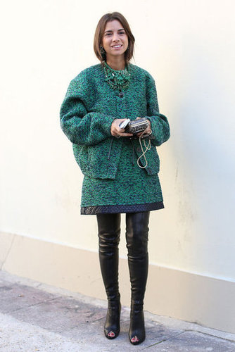 Tweed and leather make a perfect pair in this chic Fall take on texture.
Tweed and leather make a perfect pair in this chic Fall take on texture.