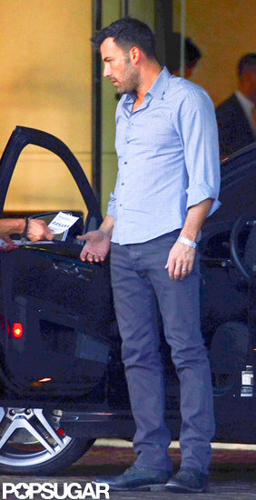 Ben Affleck wore a blue button-down. Ben Affleck wore a blue button-down.