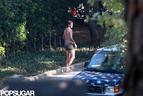 David Beckham wore underwear for an H&M shoot.
David Beckham wore underwear for an H&M shoot.