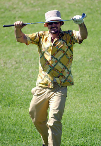 David Arquette brought his wild style to the Riviera Country Club in Pacific Palisades, CA, in October 2003.
David Arquette brought his wild style to the Riviera Country Club in Pacific Palisades, CA, in October 2003.