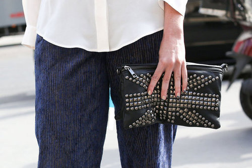 This studded clutch made the statement all on its own.
This studded clutch made the statement all on its own.