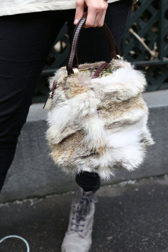 A fur satchel that's both luxe and totally seasonal.
A fur satchel that's both luxe and totally seasonal.