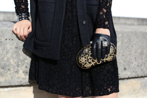 A decadent mix of embroidery, gold, and leather.
A decadent mix of embroidery, gold, and leather.