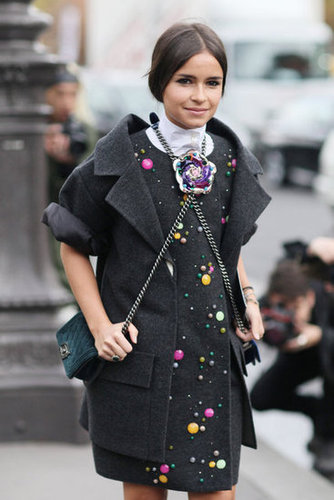 Miroslava Duma worked two Chanel bags for a literal crossbody effect.
Miroslava Duma worked two Chanel bags for a literal crossbody effect.